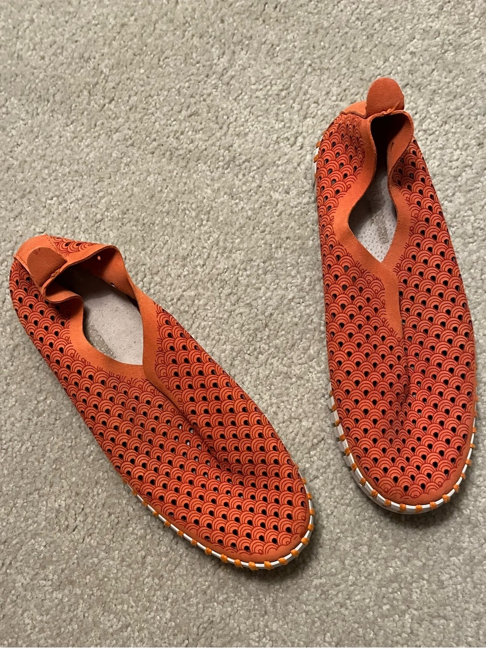 Ilse Jacobsen Orange Leather Slip-On Shoe Size 38